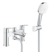 GROHE BauEdge Bath Shower Mixer with Tempesta Cube 110 Shower Set