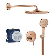 GROHE Essence Concealed Shower System with Rainshower Mono 310 - Bronze image