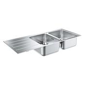GROHE K500 Stainless Steel Double Bowl Sink with Drainer image