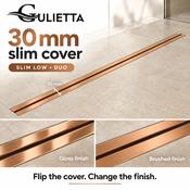 Gulietta Slim Low Rimless Linear Shower Drain – DUO Gloss &amp; Brushed Cover image