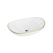 Nike Gold Line 600mm Countertop Basin - White &amp; Gold image