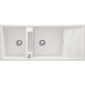 Magnetic granite sink, 2-bowl with drainer - 1140x900mm