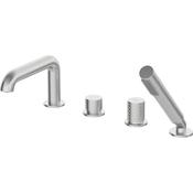 Silia Hexa Bath mixer, 4-hole, with shower set