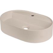 Silia Granite washbasin, countertop, with tap shelf - oval - 550x350mm