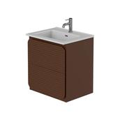 Rían Chocolate Brown Wall Hung Unit &amp; Basin