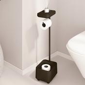SONIA BIOCO Freestanding Toilet Roll Holder with Storage Container Mocca /Black image