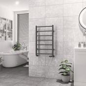 Eastbrook Tuscan Vertical Square Straight Towel Rail Matt Anthracite image