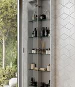 HIB Eris 300mm 1 Door Mirror Cabinet - Aluminium