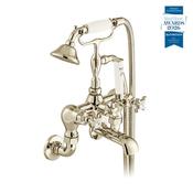 Vado Axbridge Wall Mounted Bath Mixer Tap with Shower Kit, Cross Handles image