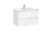Roca Tenet 800mm 2 Drawer Vanity Unit with Basin - Gloss White image