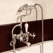 Burlington Claremont Wall Mounted Bath Shower Mixer - Brushed Nickel image