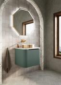 Linea Curve 600mm Wall Hung Vanity Unit with Fluted Stone Resin Basin image