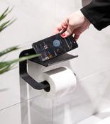 Sonia Quick Bathroom Toilet Roll Holder Shelf Black