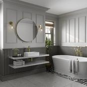 Trim Round Mirror - Brushed Brass 800mm image