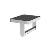 Vado Muse Toilet Roll Holder with Black Glass image