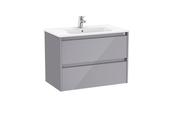 Roca Tenet 800mm 2 Drawer Vanity Unit with Basin - Gloss Grey image