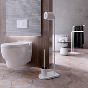 Nomad Vanguard Freestanding WC Brush- Toilet roll Holder Stand White