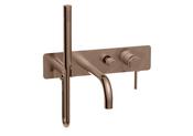 Bathworks Essentials Wall Mounted Bath Shower Mixer &amp; Handset Brushed Bronze image
