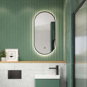 Bathworks Essentials Aubrey Slim LED Mirror Black 400×800 image
