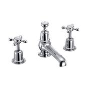 Burlington Claremont Deck Mounted 3 Hole Basin Mixer - Chrome image
