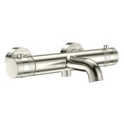 Bathworks Essentials Wall Mounted Bath Filler Brushed Nickel (2 Outlet) image