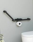 Sonia Go Care Toilet Roll Holder With Shelf - Black image