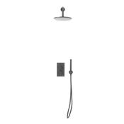 Bathworks Essentials Core Gunmetal Round Handle, Handset &amp; Mounting Bracket image