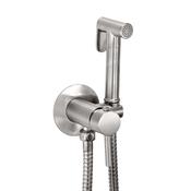 Bathworks Essentials Douche Handset, Flexi, Holder &amp; Outlet Elbow Brushed Nickel