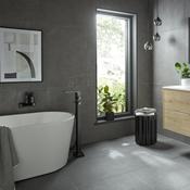 Vado Omika Noir Floorstanding Bath Shower Mixer Tap with Shower Kit in polished