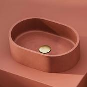 Entero Concrete Vessel Basin - Brick Red PIll Shape
