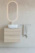 Sonia Evolve 600mm Double Drawer Wall Hung Vanity Unit Oak Countertop Basin