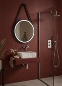 Bathworks Essential LED Illuminated Round Mirror - Matt Black image