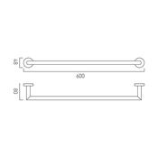 Vado Spa Towel Rail 600mm Chrome Wall Mounted image