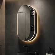 HiB Romana Pill 50 LED Bathroom Cabinet – 500mm (Black Finish)
