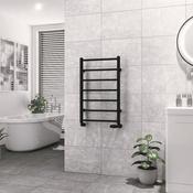 Eastbrook Tuscan Vertical Square Straight Towel Rail Matt Black image