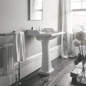 Burlington Classic Rectangular Basin with Full Pedestal White 650mm image