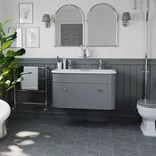 Burlington Chalfont 1000mm Wall Hung Vanity Unit with Ceramic Double Basin image