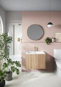 Alfie Fluted Design 600mm Wall Hung Vanity Unit with Ceramic Basin image