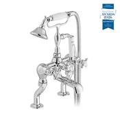 Vado Axbridge Bath Mixer Tap with Shower Kit, Cross Handles image