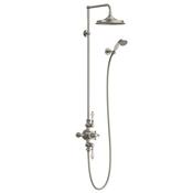 Burlington Avon Thermostatic Rigid Riser Shower Set – Brushed Nickel