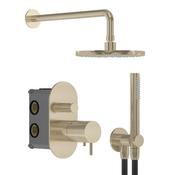Flow Thermostatic Dual Shower Set - Brushed Brass image