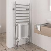 Eastbrook Thames Heated Towel Rail Chrome White 1444x630