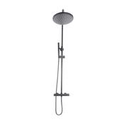 Bathworks Essentials Core Gunmetal Round Rigid Riser Shower image