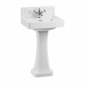 Burlington Contemporary Upstand 2TH Basin with Full Pedestal White image