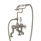 Burlington Claremont Deck Mounted Bath Shower Mixer - Brushed Nickel image