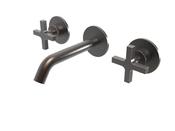 WATER EVOLUTION Cruz 3 Hole wall Mounted Basin Mixer – Aged Brushed Bronze image