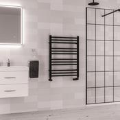 Eastbrook Coronium Round Vertical Heated Towel Rail Matt Black image