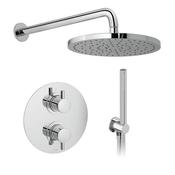 VADO DX Celsius Round 2 Outlet Thermostatic Shower Set Chrome image
