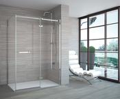 Series 8 Frameless Hinge &amp; Inline Shower Door With Side Panel - 1000mm