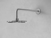 Flow Wall Mounted Shower Arm &amp; Rainshower Head - Brushed Stainless Steel image